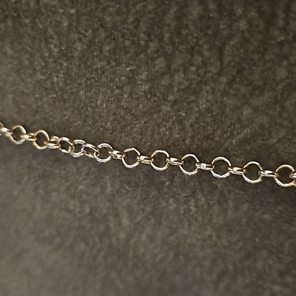 Marbled Peach and Gold Circle Cluster Link Rolo Chain Necklace - Picture 5 of 5